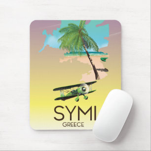 Tapis De Souris Affiche de voyage Symi Grèce
