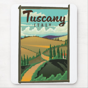 Tapis De Souris Affiche de voyage Toscane Italie