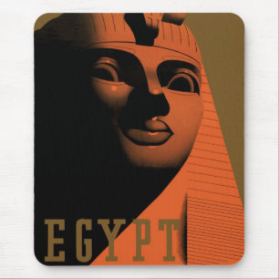 Tapis De Souris Affiche de voyage vintage avec Sphinx, Égypte, Afr