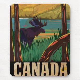 Tapis De Souris Affiche de voyage vintage Canada