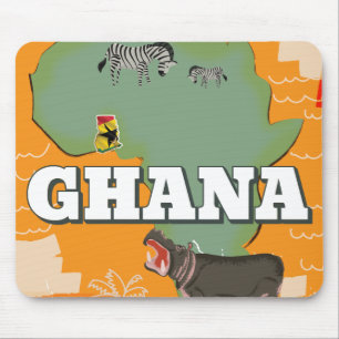 Tapis De Souris Affiche de voyage vintage Ghana