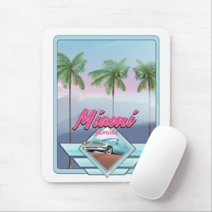 Tapis De Souris Affiche de voyage vintage Miami Floride