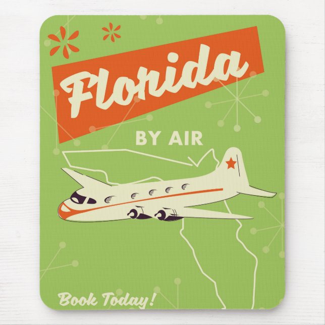 Tapis De Souris Affiche rétro de l'État de Floride. (Devant)