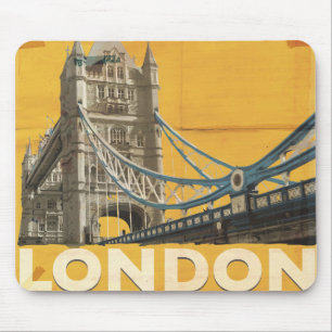 Tapis De Souris Affiche vintage de Londres