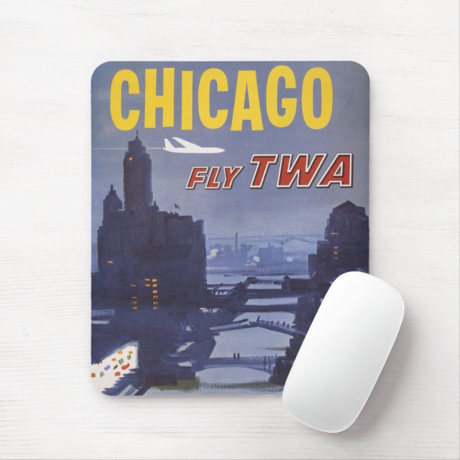 Tapis De Souris Affiche Voyage Pour Les Vols Trans World Airlines (Avec souris)