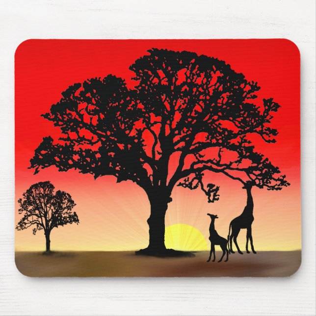 Tapis de souris africain de coucher du soleil (Devant)