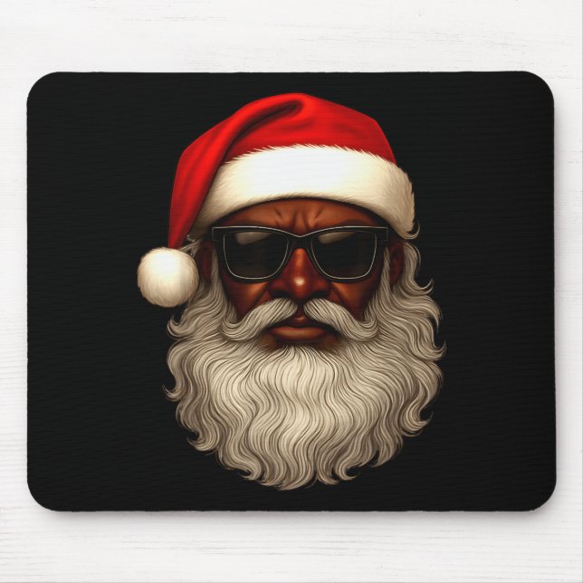 Tapis De Souris African American Santa Christmas Pajama Cool Black (Devant)