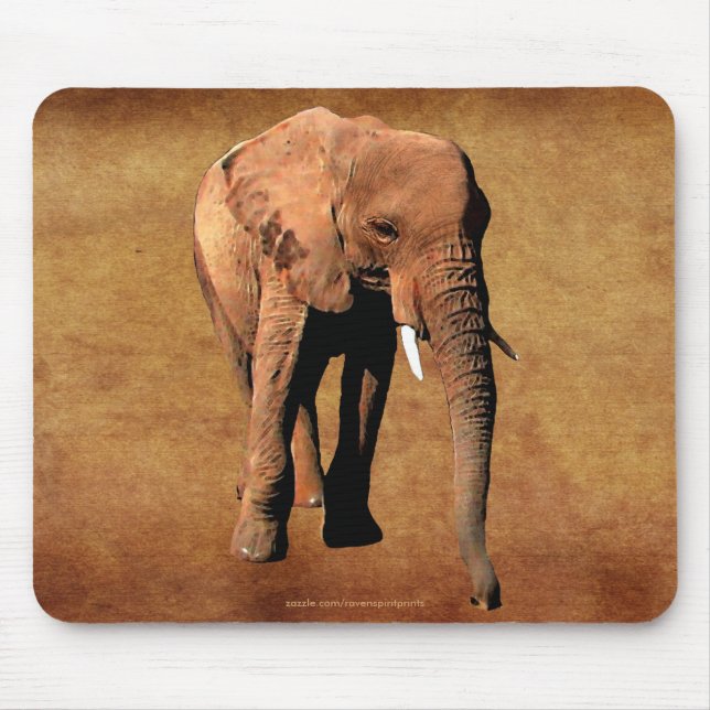Tapis De Souris African Elephant Wildlife Supporter Mousepad (Devant)