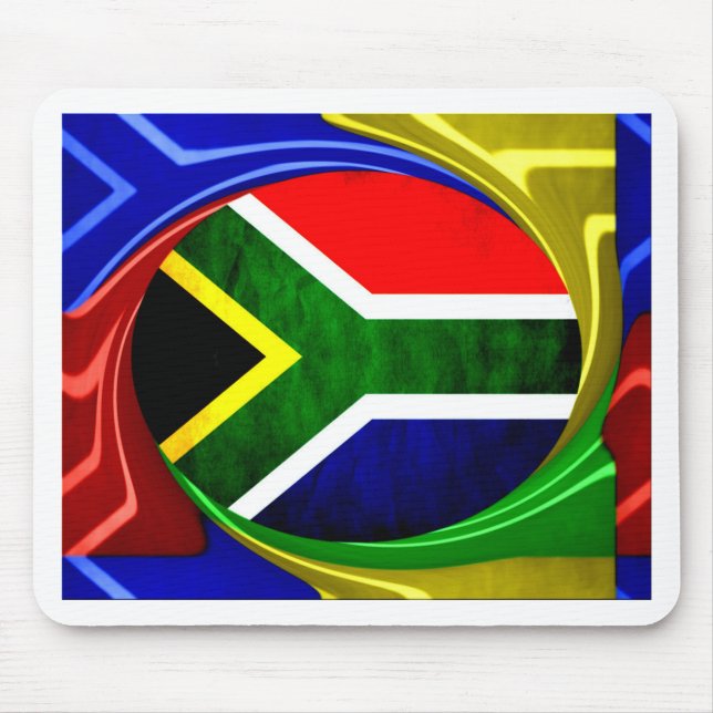 Tapis De Souris Afrique du Sud Drapeau : Motif dynamique à balayag (Devant)