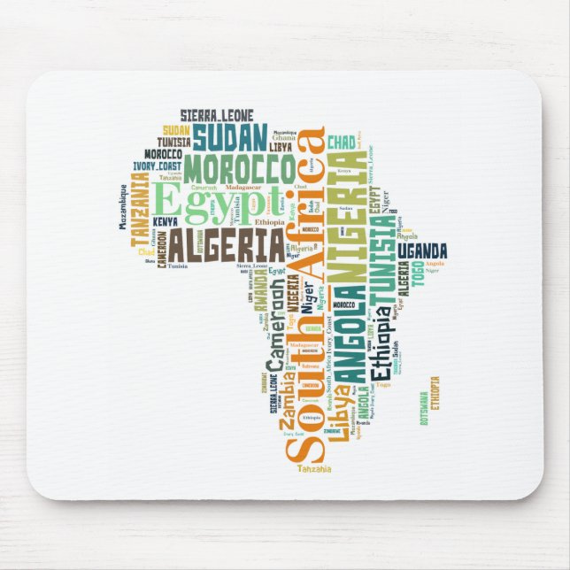 Tapis De Souris Afrique Word Art (Devant)