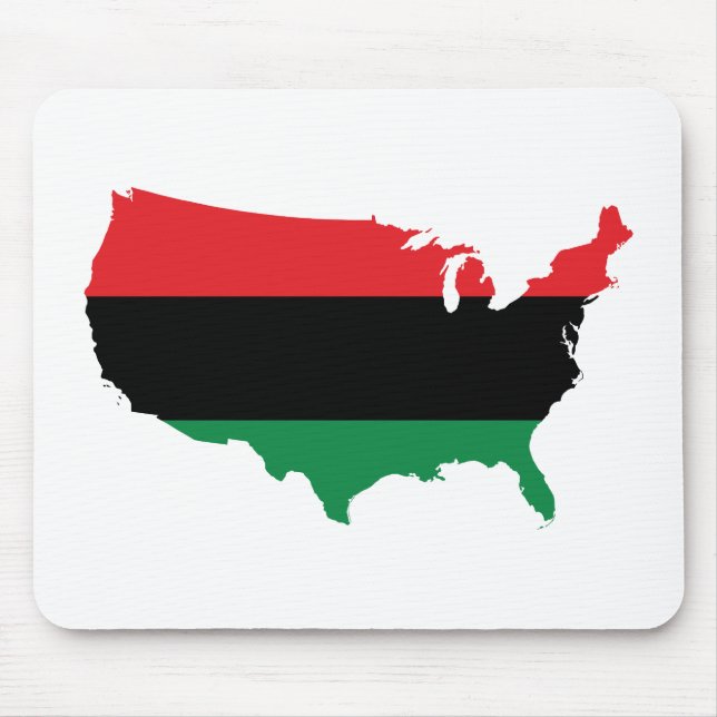 Tapis De Souris Afro-Américain _ Couleurs rouge, noir et vert (Devant)