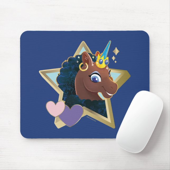 Tapis De Souris Afro Unicorn étoile magique (Avec souris)