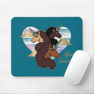 Tapis De Souris Afro Unicorn Trio Coeur Design