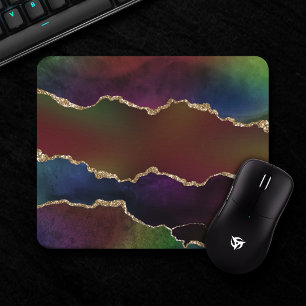 Tapis De Souris Agate foncé intense   Moody Rainbow Jewel Tone
