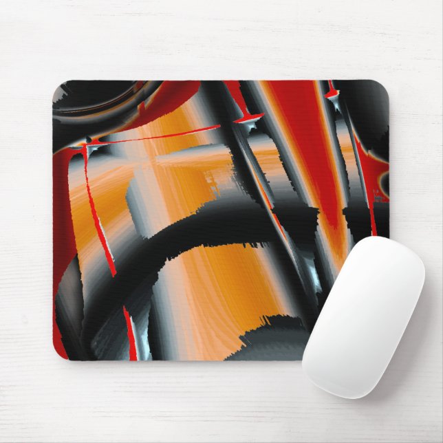 Tapis De Souris Agrandissement de peinture numérique orange noir h (Avec souris)