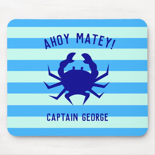 Tapis De Souris Ahoy Matey Nautique ! Plage personnalisée de Mouse (Devant)
