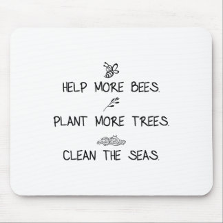 Tapis De Souris Aider Plus D'Abeilles Plante Plus D'Arbres Nettoye