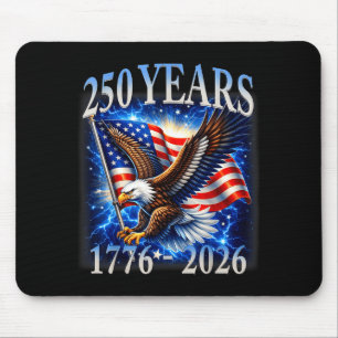 Tapis De Souris Aigle et drapeau 250 ans 1776-2026 250e anniversai