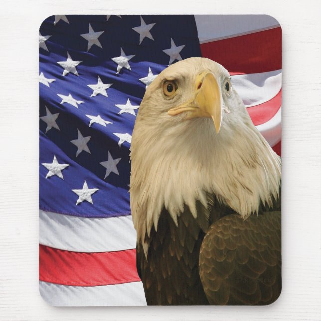 Tapis De Souris Aigle et drapeau américains (Devant)