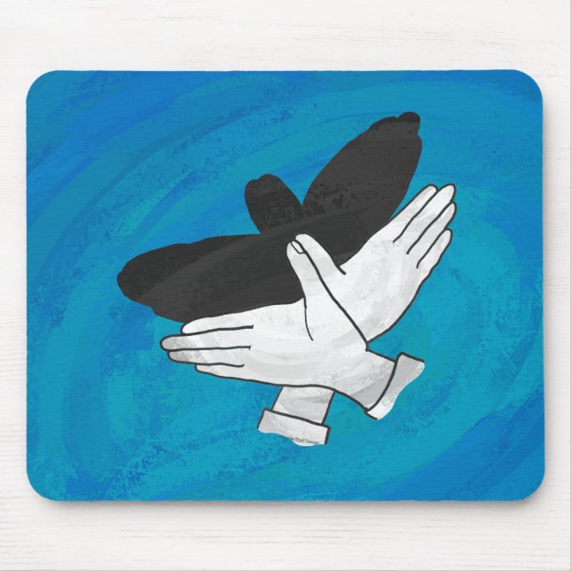 Tapis De Souris Aigle Ombre Sur Bleu (Devant)