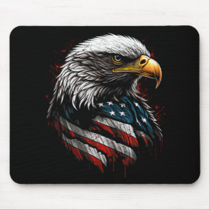 Tapis De Souris Aigle Patriotique Drapeau Américain Usa 4 Juillet