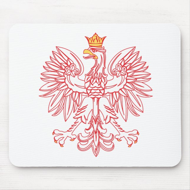 Tapis De Souris Aigle Polonais En Rouge (Devant)