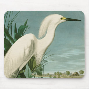 Tapis De Souris Aigrette neigeuse d'Audubon oiseau de rivage