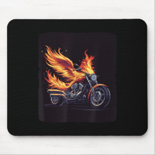 Tapis De Souris Ailes De Moto En Flammes Pour Brûler Les Vélos Amo