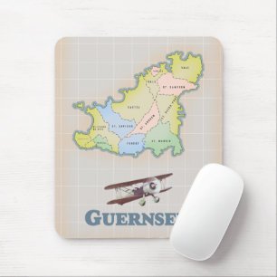 Tapis De Souris Aimant carte ancienne de Guernsey