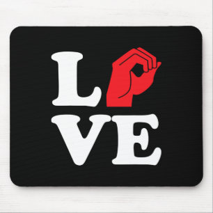 Tapis De Souris Aimer Symbole Asl
