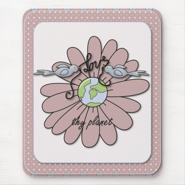 Tapis De Souris Aimer ta planète Sensibilisation De l'environnemen (Devant)