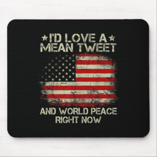 Tapis De Souris Aimez Le Moyenne Tweet Et La Paix Mondiale En Ce M