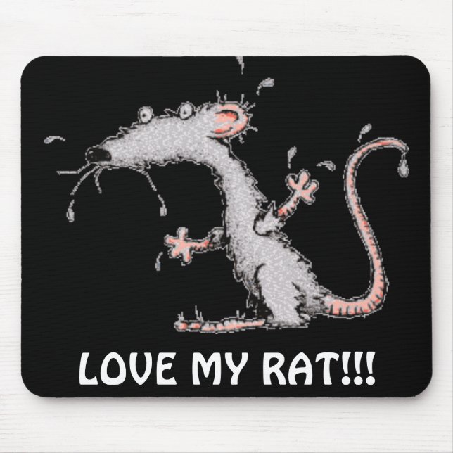 TAPIS DE SOURIS AIMEZ MON RAT ! ! ! MOUSEPAD - MIGNON ! ! ! (Devant)