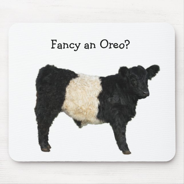 Tapis De Souris Aimez un Oreo ? Vache ceinturée à Galloway (Devant)