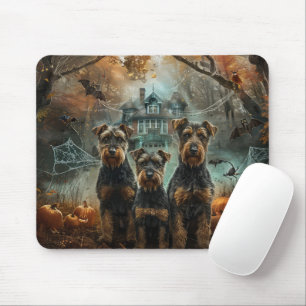 Tapis De Souris Airedale Halloween nuit chien délice