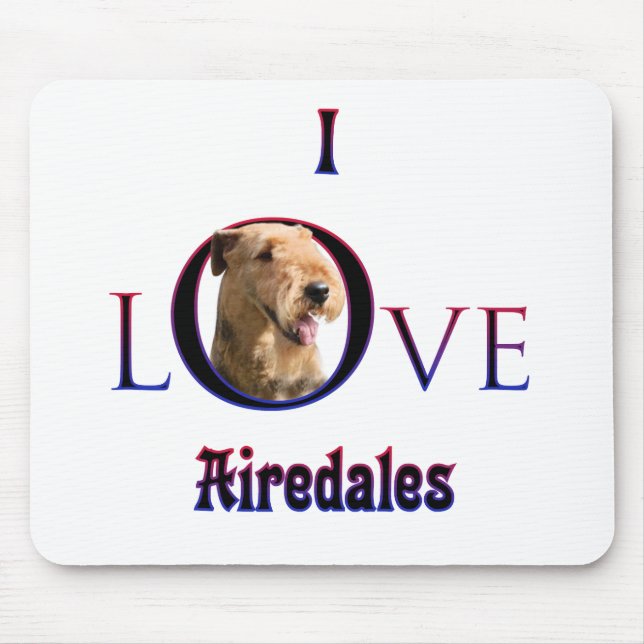 Tapis De Souris Airedale Terrier I Love (Devant)