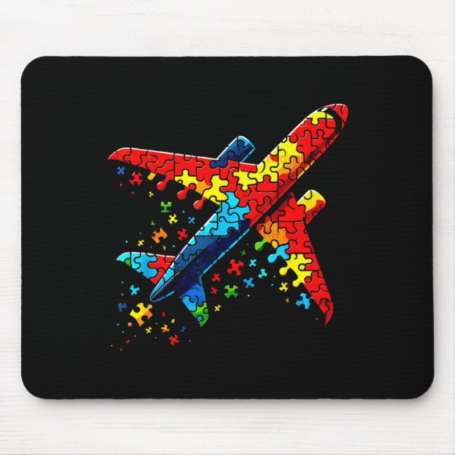 Tapis De Souris Airplane Jigsaw Puzzle Kids Toddler Boys Autism Aw (Devant)