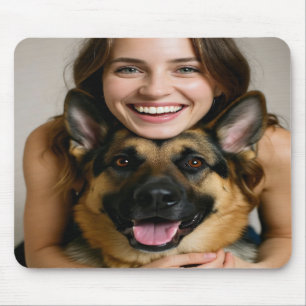 Tapis De Souris Ajouter une photo de berger allemand Personnaliser
