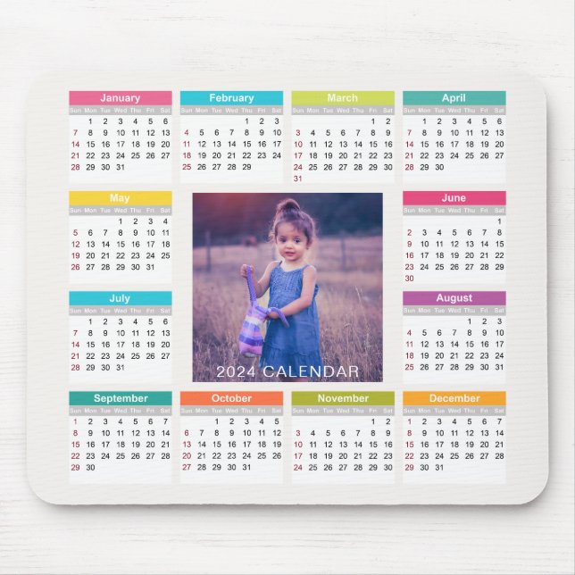 Tapis De Souris Ajouter Votre Propre Calendrier Photo Personnalisé (Devant)