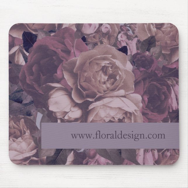 Tapis De Souris Ajouter votre site Web Purple Rose Imaginaire (Devant)