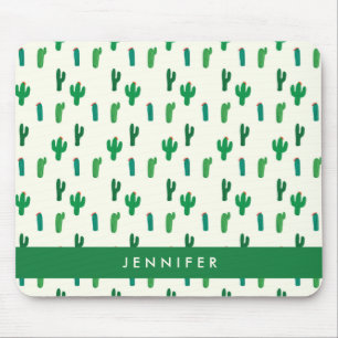 Tapis De Souris Ajoutez votre motif   vert clair nommé de cactus