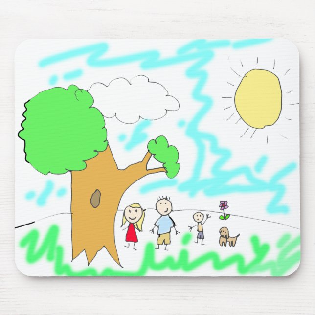 Tapis De Souris Ajoutez votre oeuvre pour enfants à cette oeuvre (Devant)