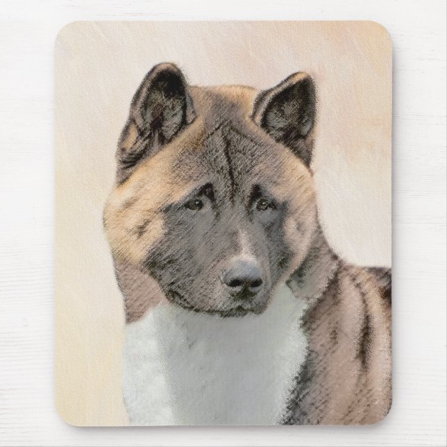 Tapis De Souris Akita Peinture - Cute Original Chien Art (Devant)