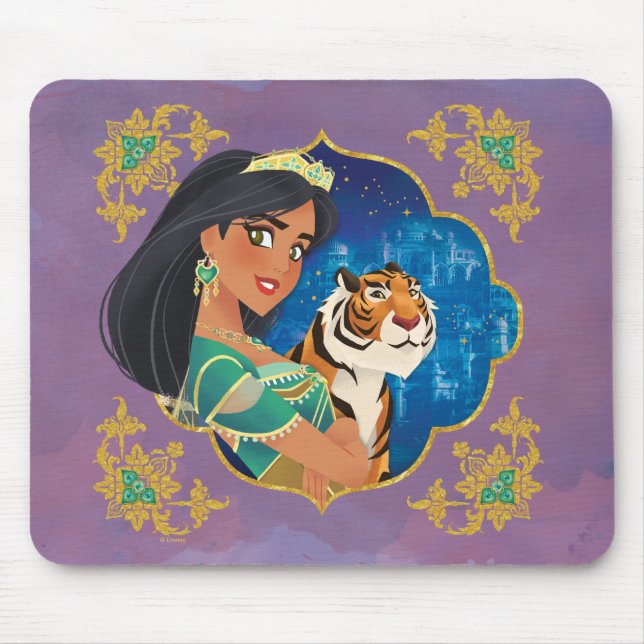 Tapis De Souris Aladdin | Graphisme Bijou Jasmine Et Raja (Devant)