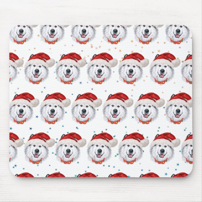 Tapis De Souris Alaskan Malamute Chien race Étoiles de Noël (Devant)