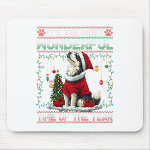 Tapis De Souris Alaskan Malamute Décorations d'arbre de Noël Chien