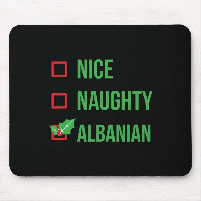Tapis De Souris Albanie Funny Albanie Pyjama Noël 1 (Devant)