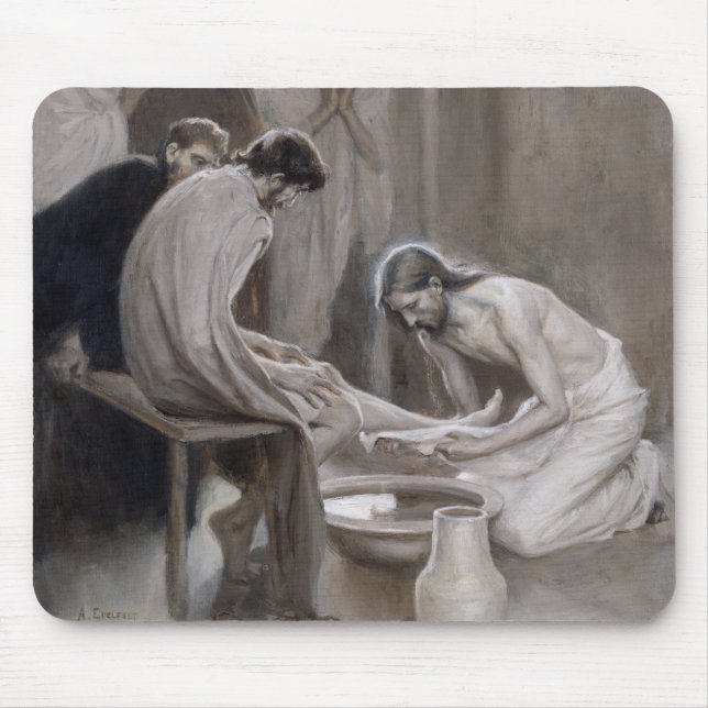 Tapis De Souris Albert Edelfeel - Jésus Laver les pieds des discip (Devant)