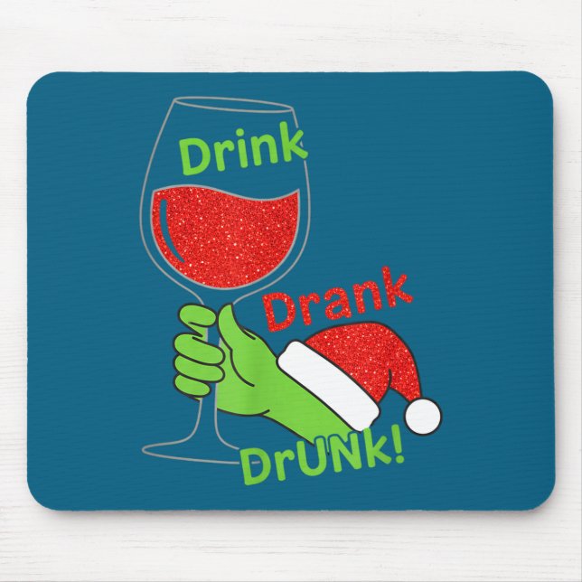 Tapis De Souris Alcool &amp; Queues Boire Boit Bu! Drôle Chris (Devant)
