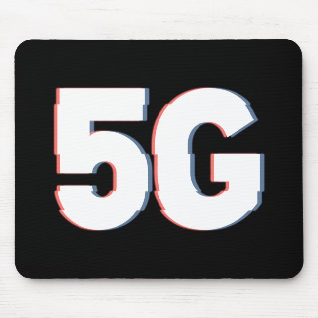 Tapis De Souris Alerte sur la réalité dérangée pour 5G Danger (Devant)